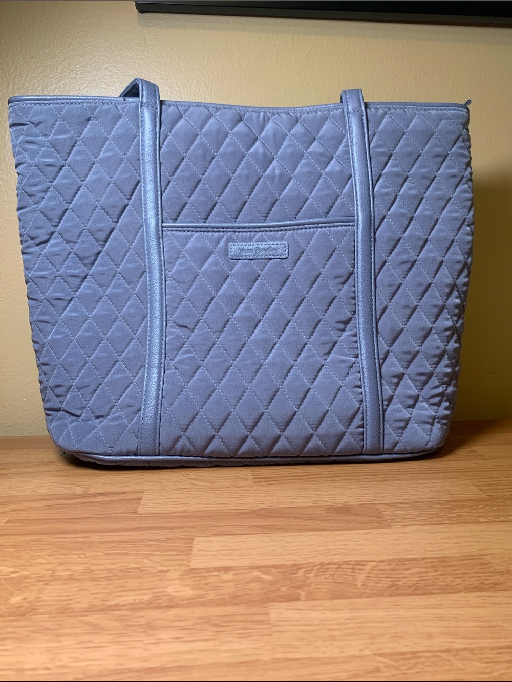 Vera Bradley Quilted Classic Grey Tote Red & Black Interior - Picture 2 of 12
